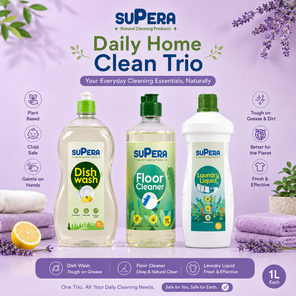 Supera Daily Home Clean Trio (1L Each - Total 3l Value Pack)