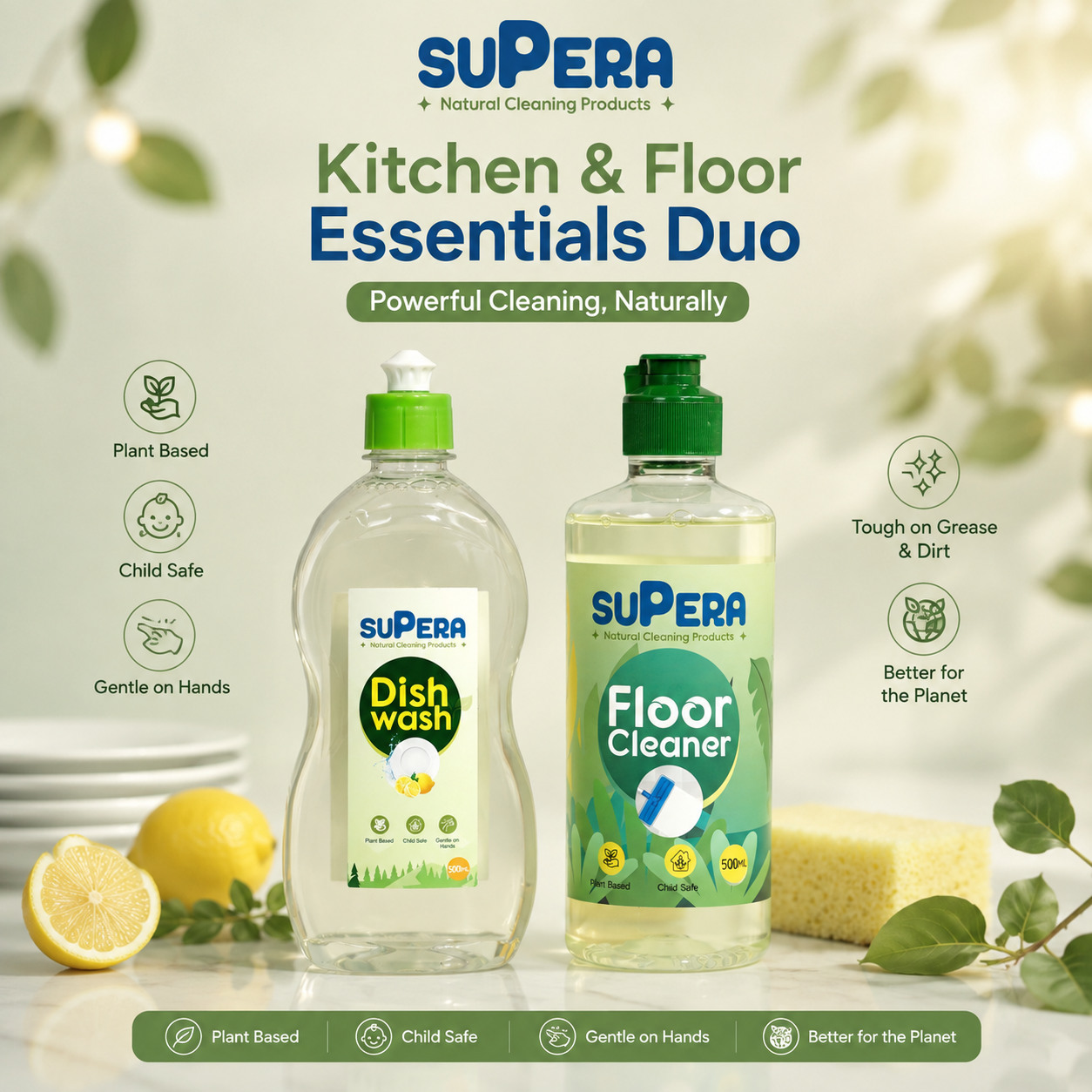 Supera Kitchen & Floor Essentials (500ml Trial Duo)